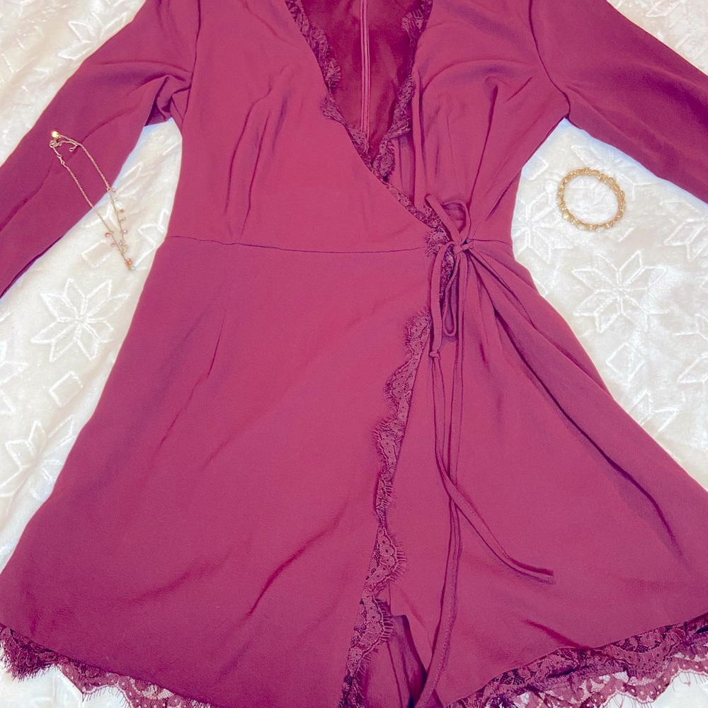 For ever 21 romper dress burgundy